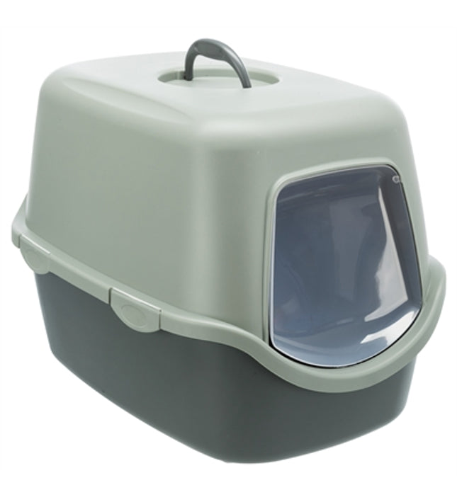 Trixie Be Eco Gerecycled Kattenbak Vico Met Kap Antraciet/Groen