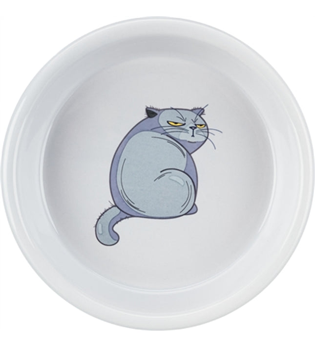 Trixie Voerbak / Waterbak Boze Kat Grijs