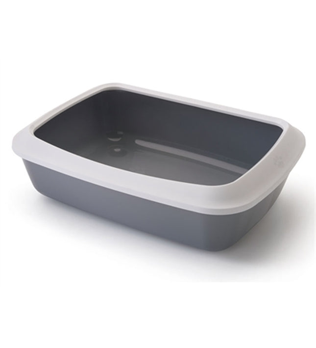 Savic Kattenbak Iriz Met Rand Koudgrijs / Wit