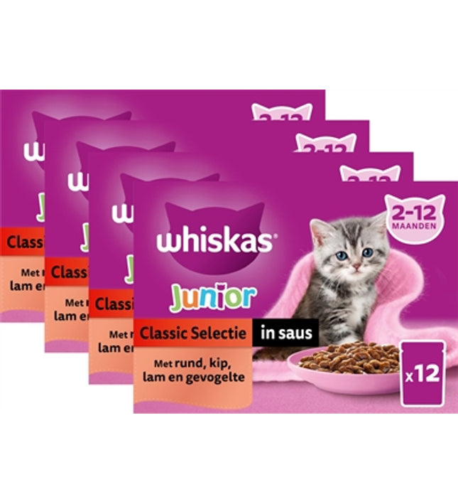 Whiskas Multipack Pouch Junior Classic Selectie Vlees In Saus