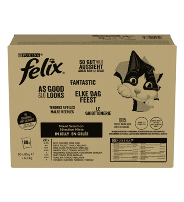 Felix Pouch Elke Dag Feest In Gelei Tonijn / Kabeljauw / Rund / Kip