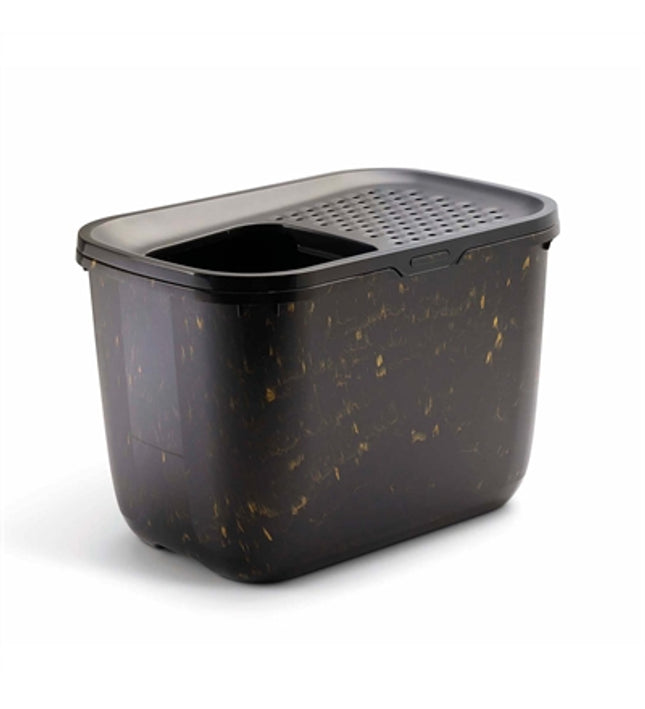 Savic Kattenbak Hop In Marble Zwart / Goud