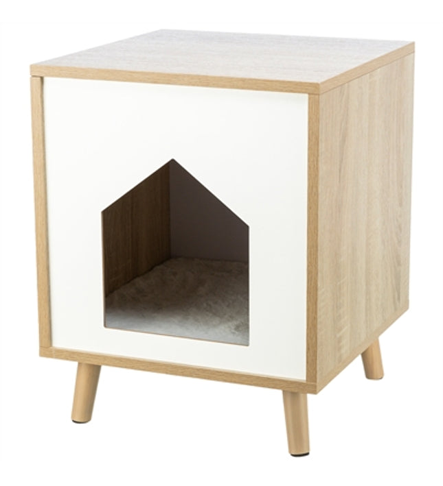 Trixie Kattenmand Huis Isa Houtlook Lichtbruin / Wit