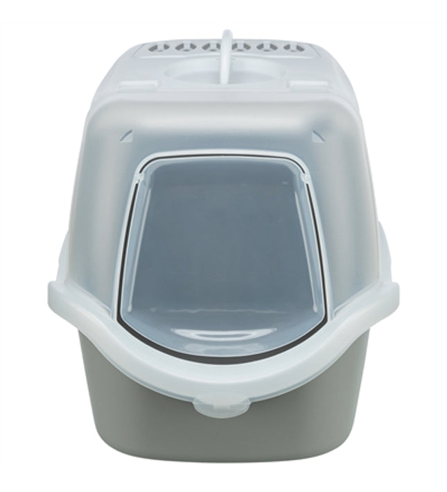 Trixie Kattenbak Vico Open Top Met Kap Lichtgrijs / Wit