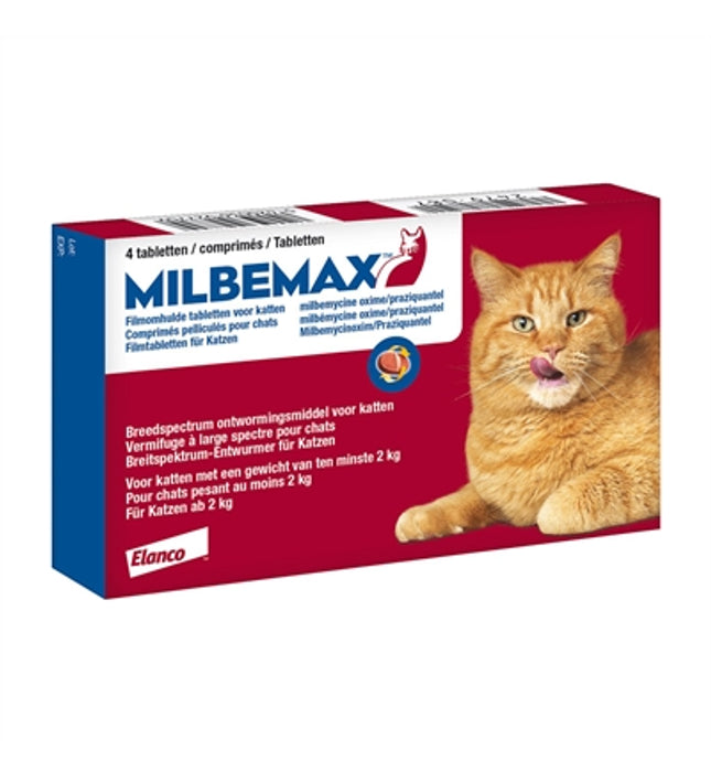 Milbemax Tablet Ontworming Kat 2-8Kg 4Tbl